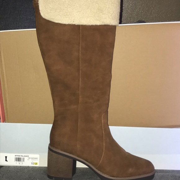 Soul naturalizer beige knee high boots size 10 zip up side worn once - Picture 1 of 5